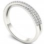 10k White Gold 0.23 Ct Diamond Cross-Over Fashion Engagement Wedding Ring HI I2