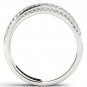 10k White Gold 0.23 Ct Diamond Cross-Over Fashion Engagement Wedding Ring HI I2
