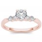 Solid 14k Rose Gold 0.50 Ct Round Cut Diamond Classic Engagement Ring HI I2