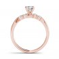 Solid 14k Rose Gold 0.50 Ct Round Cut Diamond Classic Engagement Ring HI I2
