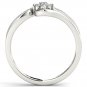 10k White Gold 0.25 Ct Diamond Bypass Flower Bypass Engagement Fashion Ring