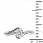 10k White Gold 0.25 Ct Diamond Bypass Flower Bypass Engagement Fashion Ring