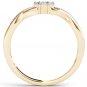 10k Yellow Gold 0.25 Ct Diamond Flower Shape Fashion Engagement Ring HI I2 Size