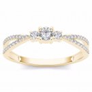 10k Yellow Gold 0.25 Ct Round Cut Diamond Three Stone Engagement Ring HI I2 10k Yellow Gold 0.25 Ct Round Cut Diamond Three Stone Engagement Ring HI I2