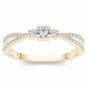10k Yellow Gold 0.25 Ct Round Cut Diamond Three Stone Engagement Ring HI I2