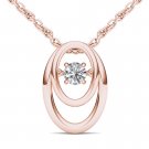 10k Rose Gold 0.15 Ct Natural Round Cut Diamond Dancing Pendant Necklace HI I2