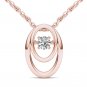 10k Rose Gold 0.15 Ct Natural Round Cut Diamond Dancing Pendant Necklace HI I2
