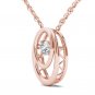 10k Rose Gold 0.15 Ct Natural Round Cut Diamond Dancing Pendant Necklace HI I2