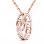 10k Rose Gold 0.15 Ct Natural Round Cut Diamond Dancing Pendant Necklace HI I2