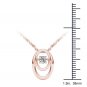 10k Rose Gold 0.15 Ct Natural Round Cut Diamond Dancing Pendant Necklace HI I2
