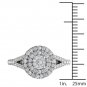 0.50 Ct 14K White Gold Brilliant Round Cut Diamond Halo Engagement Ring