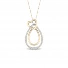 10k Yellow Gold 0.1ct TDW Diamond Heart Necklace (I-J, I2)