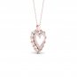 10k Rose Gold 0.25ct TDW Diamond Filigree Heart Necklace (I-J, I2)