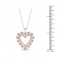10k Rose Gold 0.25ct TDW Diamond Filigree Heart Necklace (I-J, I2)