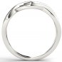 10k WhiteGold 0.15 Ct Diamond Interlocking Ribbons Fashion Engagement Ring HI I2