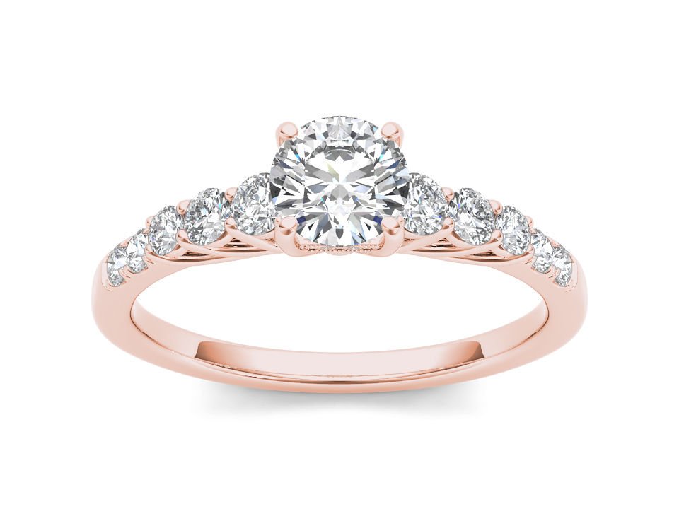 14K Rose Gold 1.00 Ct Round Cut Diamond Solitaire Classic Engagement Ring HI I2
