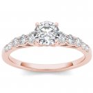 14K Rose Gold 1.00 Ct Round Cut Diamond Solitaire Classic Engagement Ring HI I2