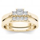 14k Yellow Gold 0.50Ct Princess Cut Diamond Three Stone Engagement Ring Set HI I 14k Yellow Gold 0.50Ct Princess Cut Diamond Three Stone Engagement Ring Set HI I