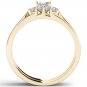 14k Yellow Gold 0.50Ct Princess Cut Diamond Three Stone Engagement Ring Set HI I