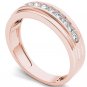 10k Rose Gold 0.50 Ct Natural Round Cut Diamond Men's Wedding Band Ring HI
