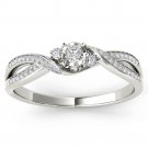 Genuine 10k White Gold 0.15 Ct Round Diamond Three Stone Engagement Ring HI I2 Genuine 10k White Gold 0.15 Ct Round Diamond Three Stone Engagement Ring HI I2
