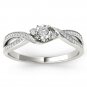 Genuine 10k White Gold 0.15 Ct Round Diamond Three Stone Engagement Ring HI I2