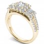 Solid 14K Yellow Gold 1.50 Ct Brillant Princess Cut Diamond Engagement Ring
