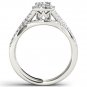 Natural 14k White Gold 1.20 Ct Princess Cut Diamond Engagement Ring Set HI I2