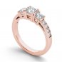 14K Rose Gold 2.00 Ct Princess Cut Diamond Three Stone Engagement Ring
