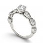 14k White Gold 1.00 Ct Round Cut Diamond Vintage Solitaire Engaement Ring HI I2