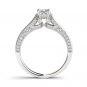 14k White Gold 1.50 Ct Princess Cut Diamond Classic Solitaire Engagement Ring
