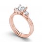 Solid 14K Rose Gold 1.5 Ct Princess Cut Diamond Three Stone Engagement Ring