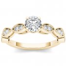 14k Yellow Gold 1.00Ct Round Cut Diamond Vintage Solitaire Engagement Ring HI I2 14k Yellow Gold 1.00Ct Round Cut Diamond Vintage Solitaire Engagement Ring HI I2