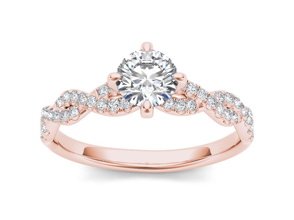 14K Rose Gold 1.20 Ct Round Cut Diamond Classic Solitaire Engagement Ring HI I2