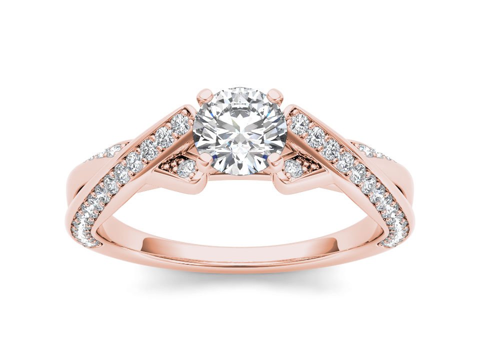 Real 14k Rose Gold 1.00 Ct Round Cut Diamond Classic Solitaire Engagement Ring