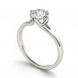 1.00 Ct 14K White Gold Round Cut Natural Diamond Solitaire Engagement Ring HI