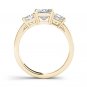 Solid 14K Yellow Gold 2.00 Ct Princess Cut Diamond Three Stone Engagement Ring