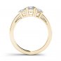 14K Yellow Gold 2.00 Ct Princess Cut Diamond Three Stone Engagement Ring
