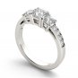 14K White Gold 2.00 Ct Princess Cut Diamond Three Stone Engagement Ring