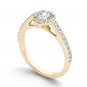 Solid 14K Yellow Gold 1 Ct Natural Round Cut Diamond Halo Engagement Ring HI I2