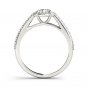 Solid 14K White Gold 1 Ct Natural Round Cut Diamond Halo Engagement Ring HI I2