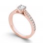 14K Rose Gold 1 Ct  Round Cut Diamond Classic Solitaire Engagement Ring HI I2