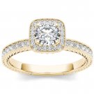 14K Yellow Gold 1.00 Ct Natural Round Cut Diamond Vintage Halo Engagement Ring 14K Yellow Gold 1.00 Ct Natural Round Cut Diamond Vintage Halo Engagement Ring