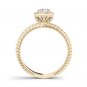 14K Yellow Gold 1.00 Ct Natural Round Cut Diamond Vintage Halo Engagement Ring