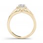 14K Yellow Gold 1.25 Ct Natural Round Cut Diamond Halo Vintage Engagement Ring