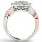 14K Pink TwoTone White Gold 2.00 Ct Round Cut Diamond Cluster Engagement Ring