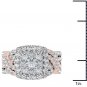 14K Pink TwoTone White Gold 2.00 Ct Round Cut Diamond Cluster Engagement Ring
