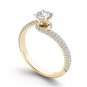 Real 14k Yellow Gold 1.25 Ct Round Cut Diamond Bypass Solitaire Engagement Ring