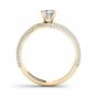 Real 14k Yellow Gold 1.25 Ct Round Cut Diamond Bypass Solitaire Engagement Ring