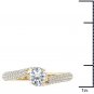Real 14k Yellow Gold 1.25 Ct Round Cut Diamond Bypass Solitaire Engagement Ring